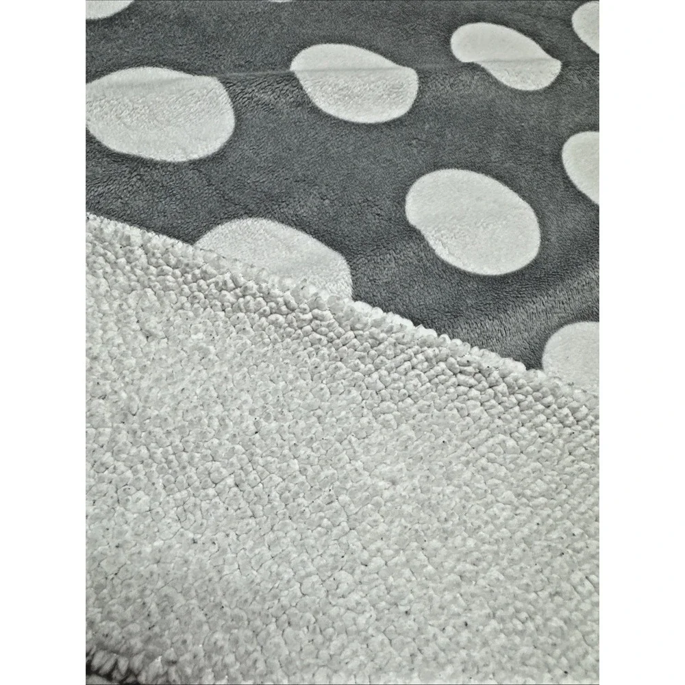 Circo Gray White Polka Dot Plush Baby Blanket Lovey Sherpa Back 40 x 30
